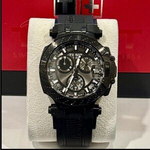 Tissot T-Race Chronograph Anthracite Silicone Band Men's Watch - Like New